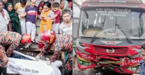 বাসের ধাক্কায় দুই মোটরসাইকেল আরোহী নিহত